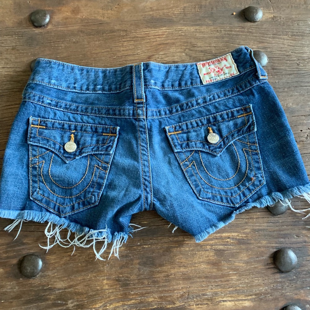 True Religion Keira Frayed denim shorts